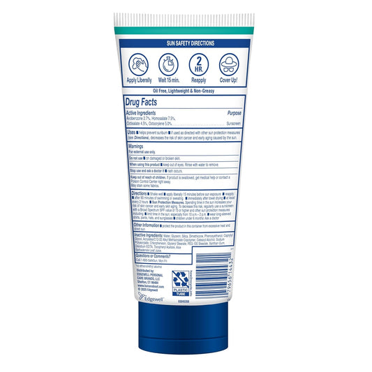 sheer-finish lotion that blends clear across all skin tones with no white cast