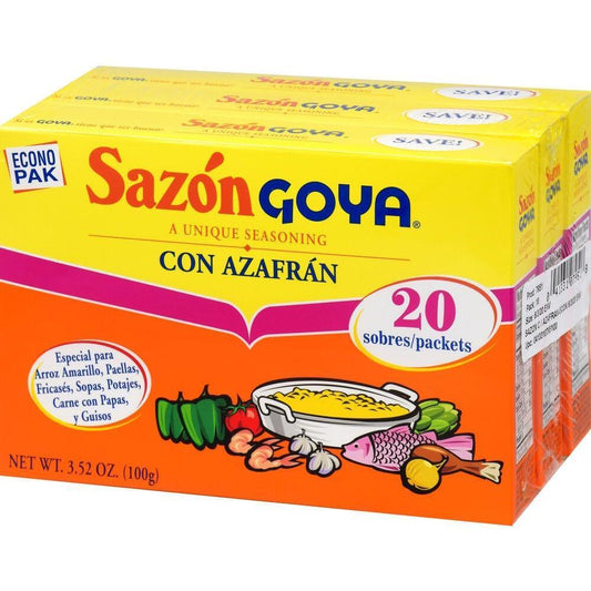 signature spice blend of saffron, garlic, cumin, and annatto