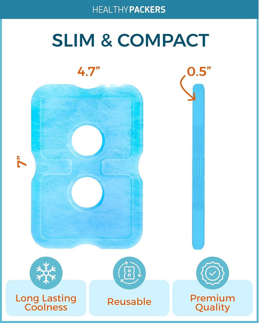 slim dimensions (7 x 4.7 x 0.5 inches) designed to lay flat in lunchboxes