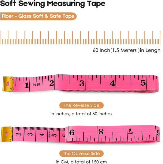 soft flexible pink tape for conforming to body curves and measuring irregular surfaces