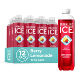 Sparkling Ice Berry Lemonade Zero Sugar Sparkling Water – Mindful Hydration Companion for Wellness Routines, Low Calorie Beverage with Added Vitamins, 17 fl oz (Pack of 12)