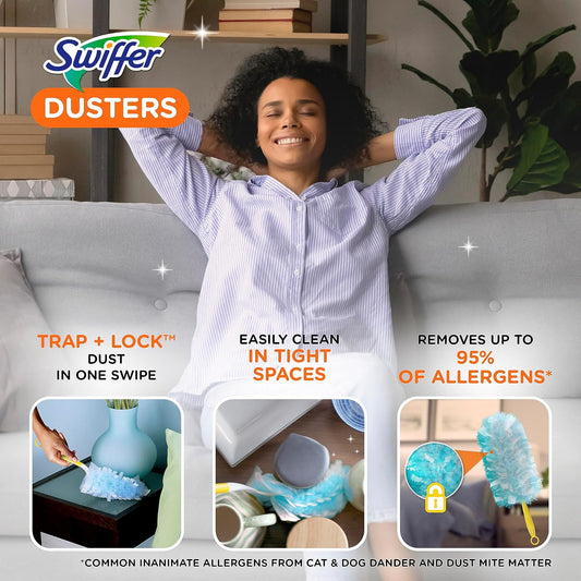 specially coated fibers that trap and lock dust rather than scattering it