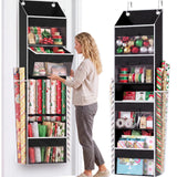 Lifewit Over Door Wrapping Station – Simple Black Organizer for Small Space and Dorm Room Minimalists