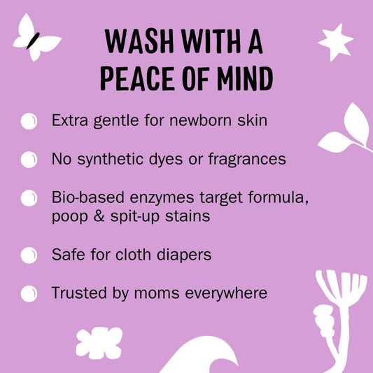 stain-fighting enzyme blend designed for breastmilk, formula, spit-up, and baby poop stains
