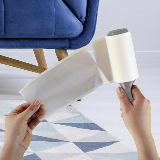 strong scotch brand adhesive that captures pet hair, lint, fuzz, dust, and crumbs