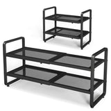 Aero Stiletto Tower – Daily-Outfit Shoe Organizer for Bedroom, 2-Tier Expandable Storage in Black