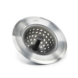 OXO Good Grips Silicone Sink Drain Strainer – Polished Stainless Steel Kitchen Sink Accessory for a Fresh, Designer Look