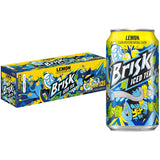 Brisk Lemon Iced Tea – Light and Crisp Thirst Quencher for Self-Care Routines, Pack of 12