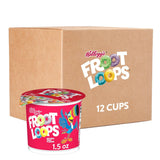 Kellogg's Froot Loops Cereal Cups – Commute Snack for Busy Professionals, 1.5oz Single-Serve Cups