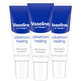 Vaseline Lip Therapy Advanced Healing 3-Pack – Minimalist Lip Balm for Spa-Like Self Care and Mindful Wind Down