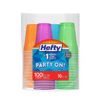 Hefty Party On Patriotic Party Cups – Portable Picnic and Camping Drinkware for Summer Firework Viewing, 16 oz and 18 oz Variety