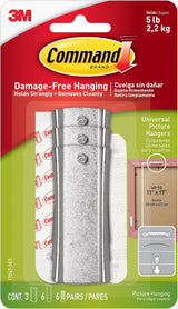 Command 5 lb Picture Hanger for Bedroom and Hallway Decor, 3-Pack with Command Strips and Stabilizers