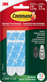 Command Outdoor Hook Replacement Strips – UV and Rain Resistant for Backyard and Porch