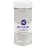 Wilton Sugar Sprinkles White 8oz Jar – Non-Toxic Shimmer Topping for Classroom Parties and Kids' Cupcake Decorating