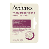 Aveeno Maximum Strength 1% Hydrocortisone Anti-Itch Cream – Hiking Backpack First Aid for Poison Ivy and Oak Exposure, 1 oz