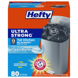 Hefty Ultra Strong 13 Gallon Trash Bags – Triple-Action Strength for Garage, Basement, and Post-Renovation Cleanup, 40 Count
