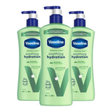 Vaseline Intensive Care Body Lotion for Dry Skin – Clean Pump-Bottle Moisturizer for Clutter-Free Countertops, Pack of 3