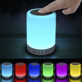 Elecstars Touch Bedside Lamp for Modern Bedroom Decor - Minimalist LED Night Light with Bluetooth Speaker in Compact 4.7-Inch Design
