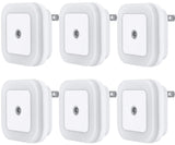 Uigos LED Night Light – Nursery and Kids Room Dusk to Dawn Light, 6-Pack Plug-in for Baby Safe Sleep