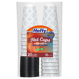 Hefty Disposable Hot Cups with Lids – Office Desk Coffee Cups for Focused Work Mornings, 16 oz, 20 Count