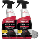 Weiman 2-Pack Cooktop Cleaning Spray & Microfiber Cloth – Single-Step Degreaser for Clutter-Free, Intentional Kitchens