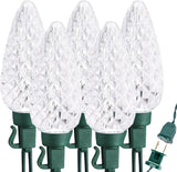Brizled C9 Faceted Christmas Lights as Housewarming Gift, 66FT Classic Red and White LED String