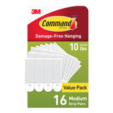 Command 10 lb Medium 16 Pairs Picture Hanging Strips, Thoughtful Housewarming Gift for New Homeowners and Apartment Renters, White Adhesive