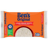BEN'S ORIGINAL Long Grain White Rice, 5 lb Bag – Fat-Free, Iron-Enriched Side for Calorie-Conscious Family Meals
