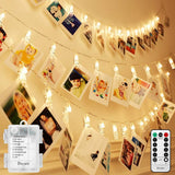 Decute Starry Photo Clip Fairy Lights – Heartfelt Housewarming Gift for Mom, 33FT Hanging Picture Display with USB