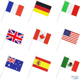 World Flag Set 50 Countries – Safe Handheld Mini Pennants for School Sports Days, Classroom Lessons and Kids Cultural Fairs
