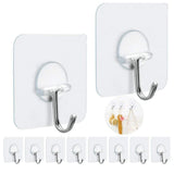 FOTYRIG Adhesive Hooks – Seamless Clear Hooks for Intentional, Clutter-Free Bathroom Walls, No Drilling Required