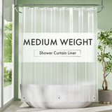 Amazer Extra Long Shower Curtain Liner 48 x 84 - PVC-Free Waterproof Bathroom Liner for Kids Bathroom with 12 Tear-Resistant Grommets