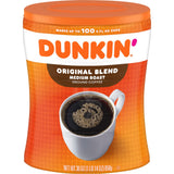 Dunkin' Original Blend Ground Coffee – Study Desk Daily Brew, Smooth Medium Roast for Long Sessions