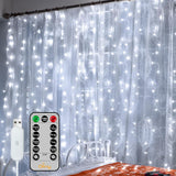 Ollny Warm White Fairy Curtain Lights – Housewarming Gift for Women and Mom with Dimmable Remote and USB Plug