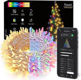 BrizLabs Color Changing Smart Christmas Lights – Thoughtful Birthday Gift for Her, 98ft 300 LED Voice Controlled Warm White and Multicolor String