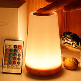 THAUSDAS Night Light for Kids Room – 360° Touch Control Bedside Lamp with 13 RGB Colors and 4 Brightness Levels for Nursery and Playroom