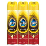 Pledge Moisturizing Wood Oil – Living Room Furniture Polish for Sealed Wood, Leather and Laminate, 9.7oz Amber & Argan