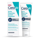 CeraVe Acne Foaming Cream Cleanser, 4% Benzoyl Peroxide Face Wash for Nightly Wind-Down Skincare Ritual