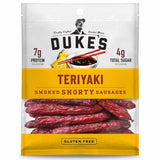 Duke's Pork Teriyaki Smoked Shorty Sausages – No-Refrigeration Camp Snack with 7g Protein, 5 oz Resealable Bag