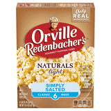 Orville Redenbacher's Naturals Popcorn – Guilt-Free Evening Snack with 50% Less Fat, 6-Count Pack