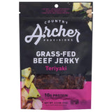 Country Archer Grass Fed Beef Jerky – Mindful Snacking with No MSG, Teriyaki 2.5 oz Pack
