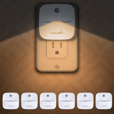 EverBrite Plug in Nightlight – Matte Acrylic Shade, Neutral Warm White LED for Minimalist Bedroom and Hallway, 6 Pack