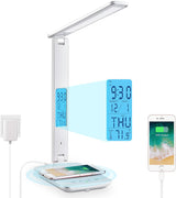 LAOPAO Decorative Wireless Charging Table Lamp – Cozy Living Room and Bedside Lighting with USB Port and Foldable Arm