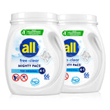 all free clear Mighty Pacs – Unscented Detergent for Sensitive Skin Care, Bath Linen and Bedding Wash