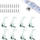 ATB Invisible LED Strip Clips for Bedroom and Living Room Accent Lighting, Clear 10mm/12mm Mounting Bracket 100-Pack