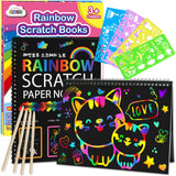 ZMLM Scratch Paper Art Notebooks – Easter Basket Stuffer and Birthday Gift Idea for Girls and Boys Ages 3-10