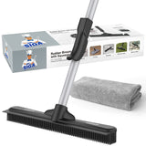 MR.SIGA Rubber Broom with Squeegee for Capsule Home Living, One Tool Three Functions