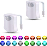 GlowNGo Toilet Night Light – Modern Bathroom Decor Accent with 16 Colors and Rainbow Mode, Motion Activated LED