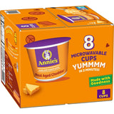 Annie's Real Cheddar Mac & Cheese Single-Serve Cups – No-Cook Dorm Room Meal for Late-Night Studying, 8 Pack