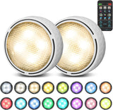 Brilliant Evolution Battery Puck Lights – Safe Nursery Night Light for Kids Room with Auto Off Timer